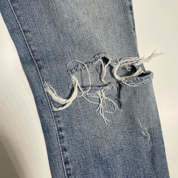Pistola distressed high rise straight leg light blue wash denim size 27X28.5 - Picture 9 of 12